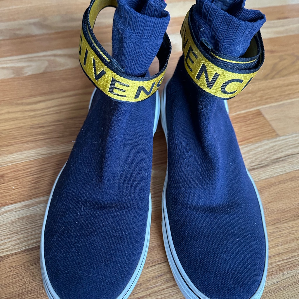 Givenchy Men’s Size 11 Navy And Yellow High-Top Sneakers